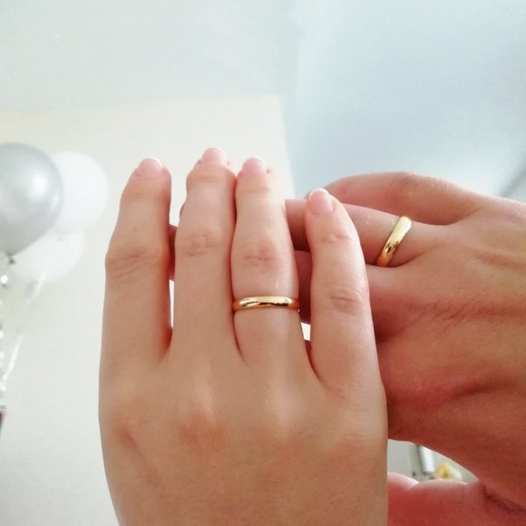 Real Solid 10K Gold Band Ring, Simple Authentic Real Unisex Wedding Promise Ring - Picture 4 of 6